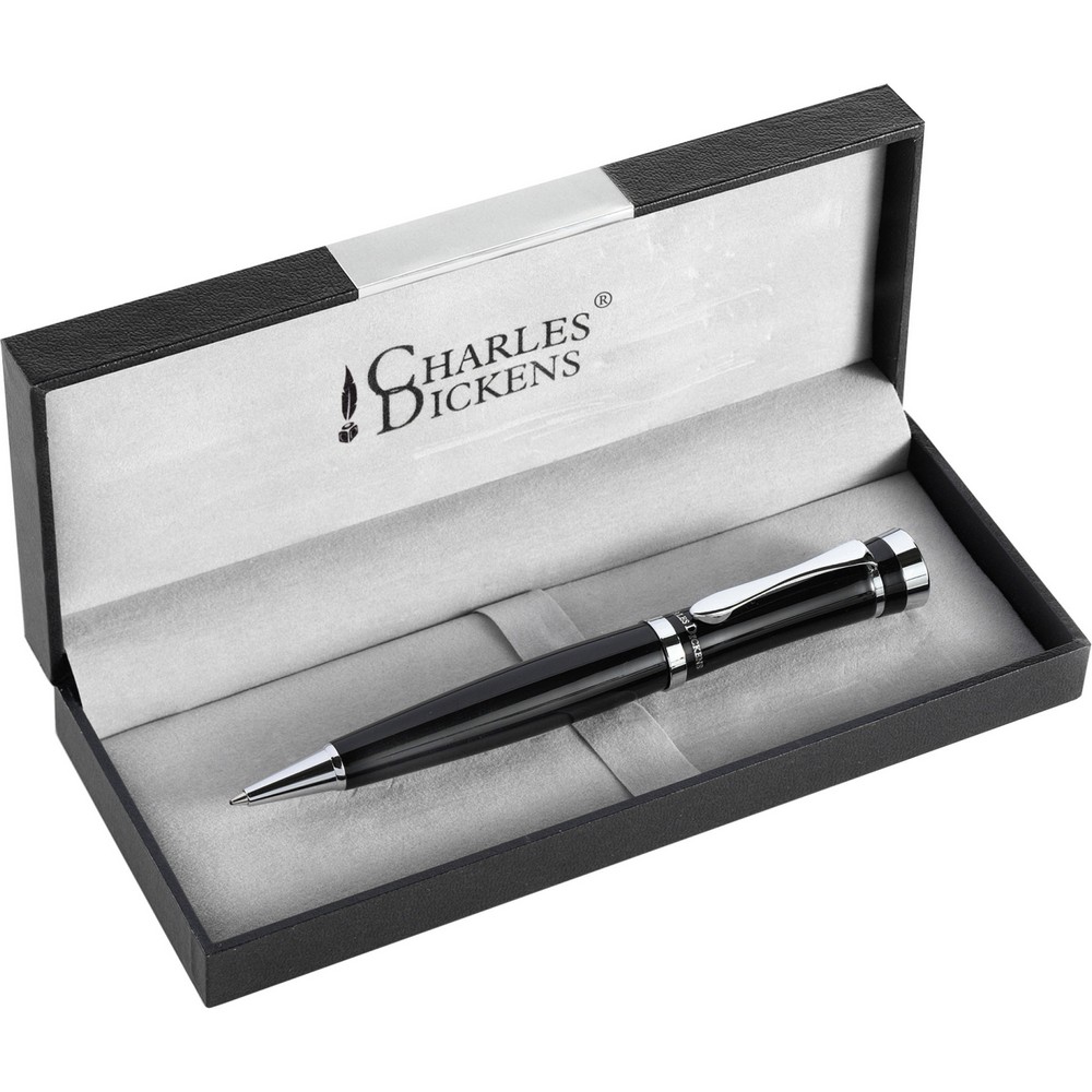 Kugelschreiber Charles Dickens® Kugelschreiber in Box – V1104 in schwarz, freigestellt
