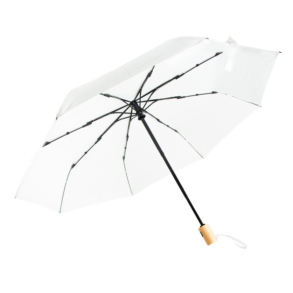 Automatischer Regenschirm aus RPET | Nell in Weiß