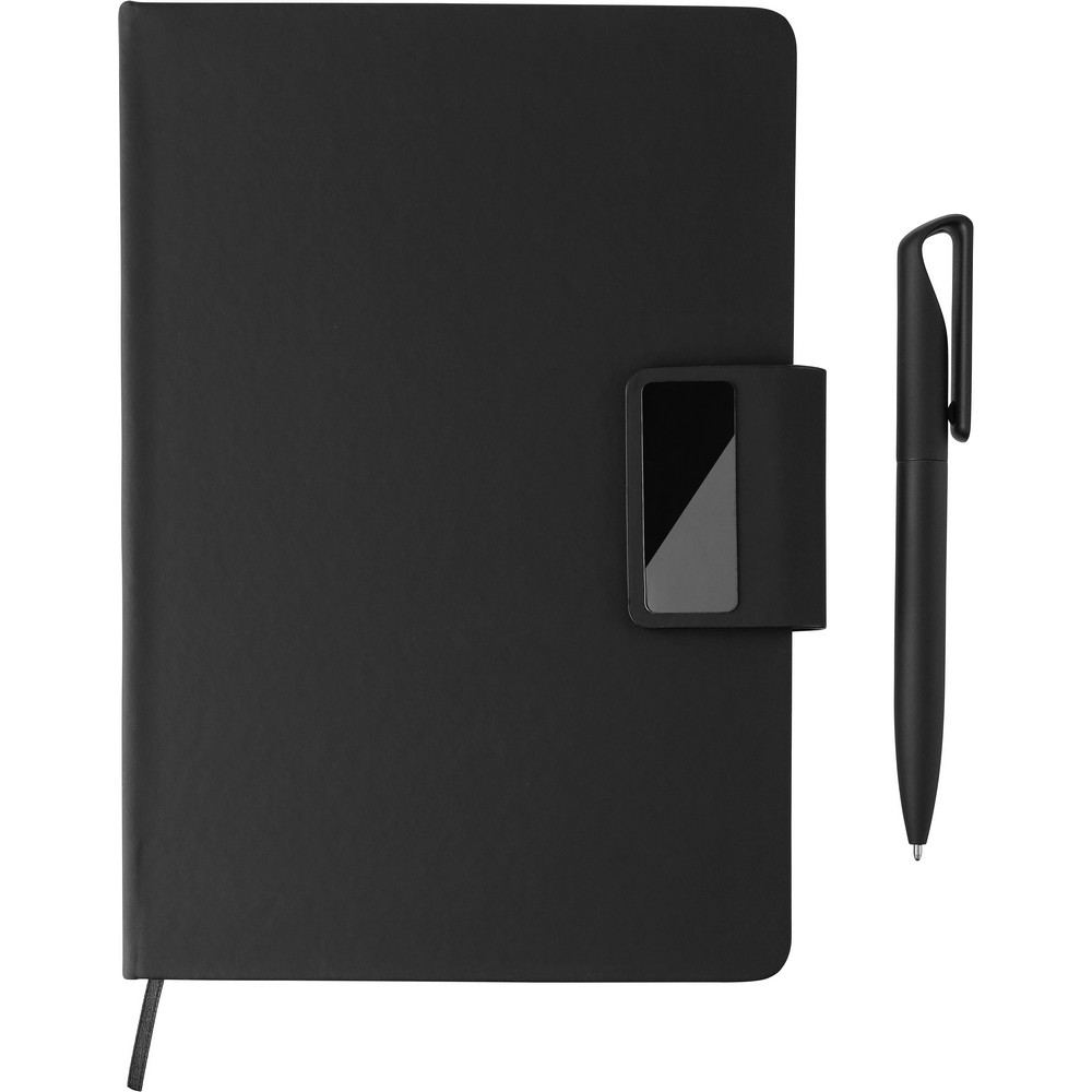 Geschenkset, Kugelschreiber, Notizbuch in Schwarz