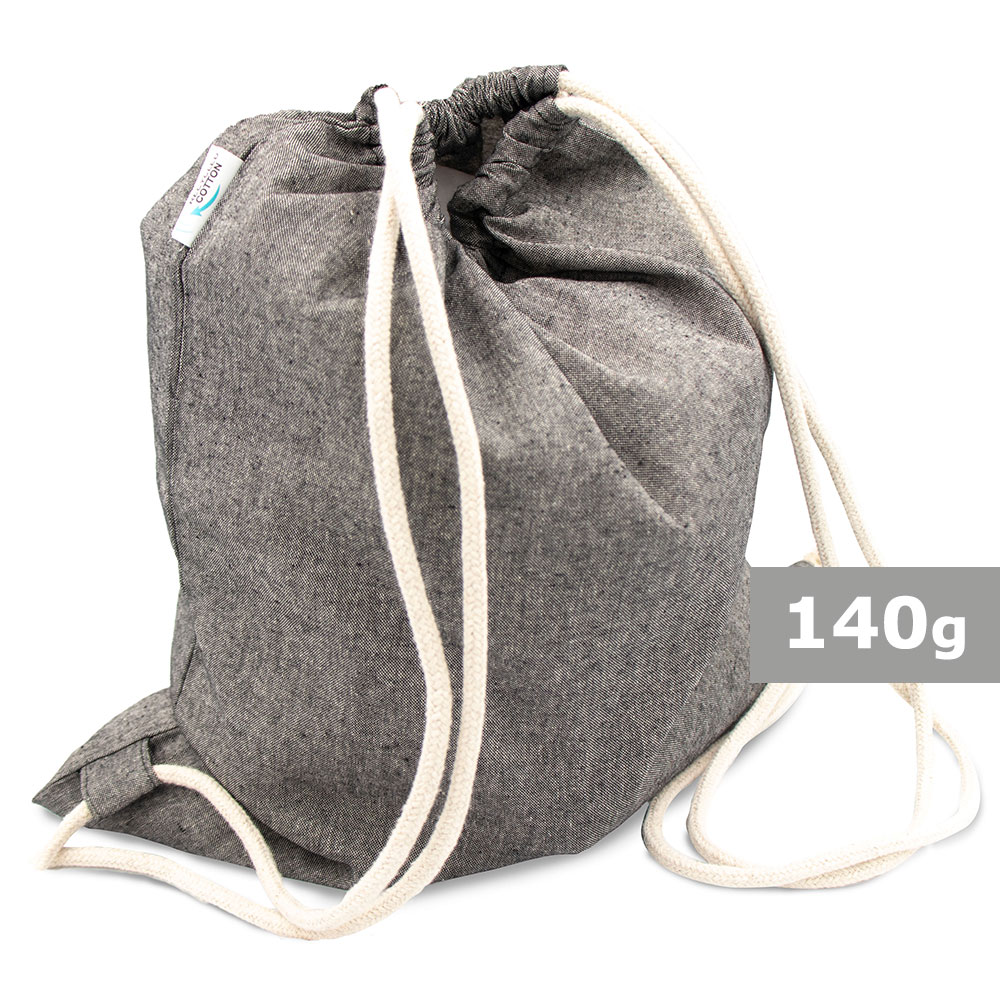 B'RIGHT Kordelzugbeutel aus recycelter Baumwolle und recyceltem Polyester | Jose in Grau