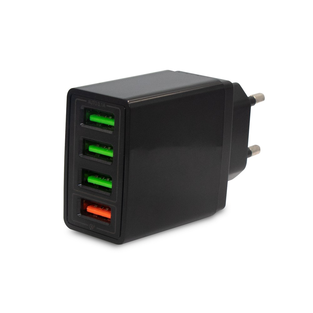 Wandladegerät mit 4 USB-Anschlüssen | Lee in Schwarz
