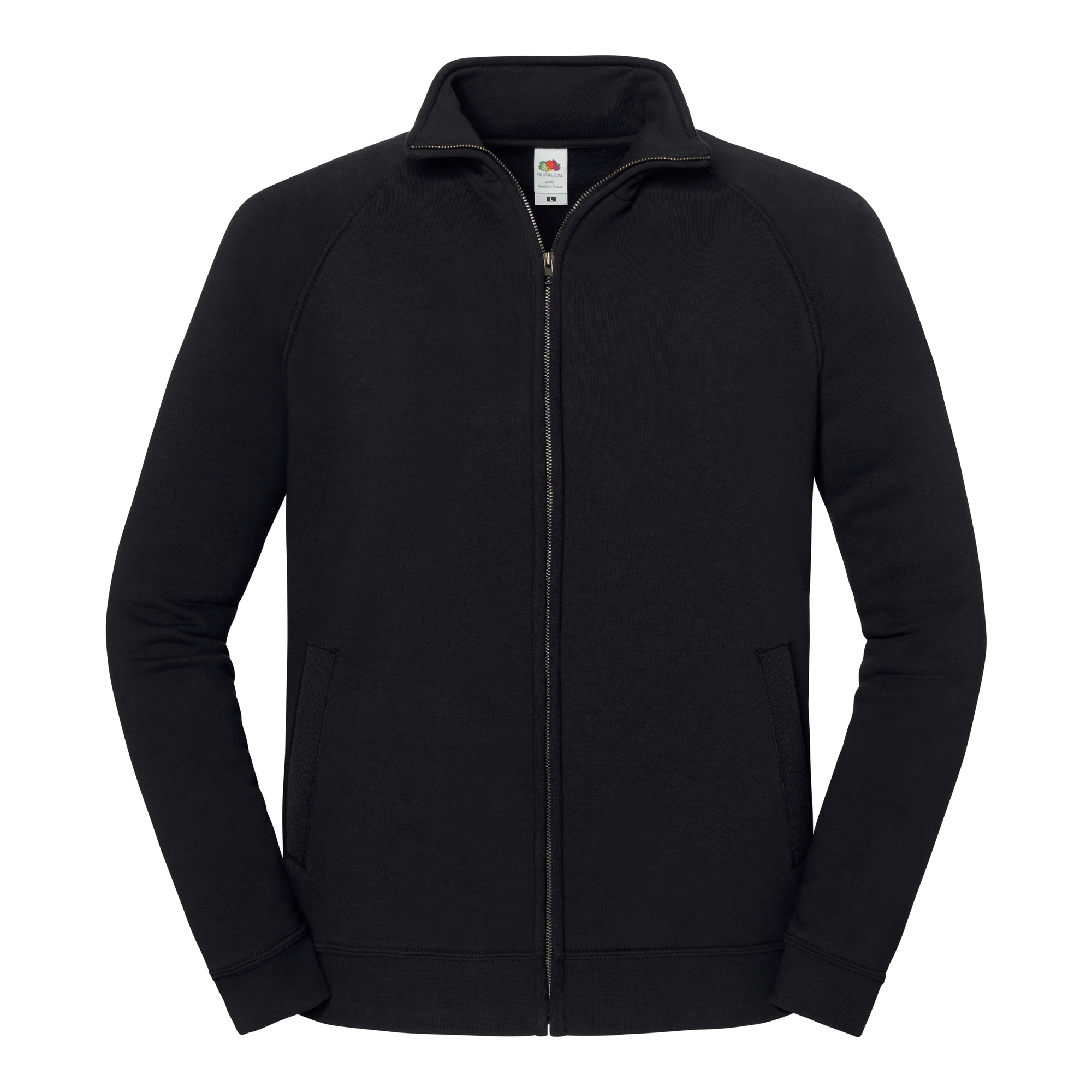 Fruit of the Loom Iconic Premium Sweatjacke in Schwarz