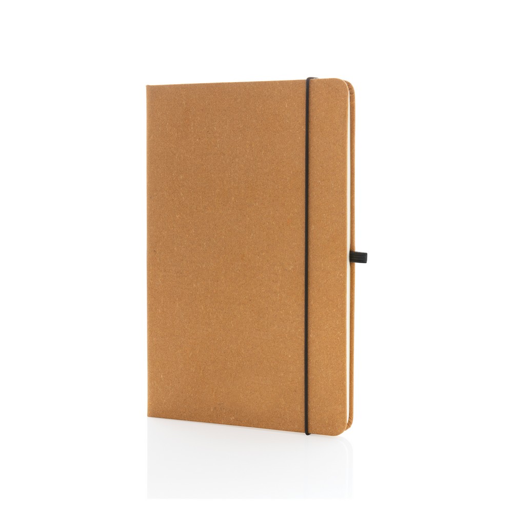 Recycled leather hardcover notebook A5 in Braun