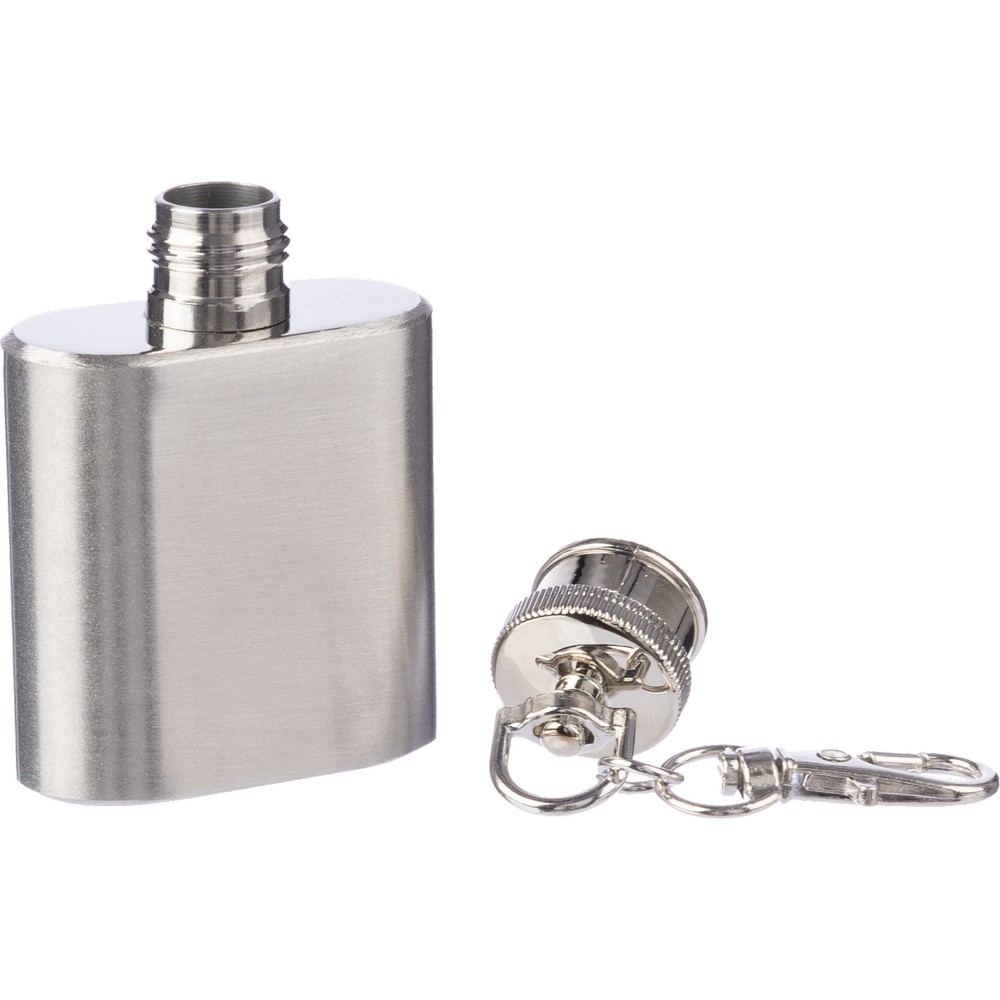 Flachmann 30 ml, Schlüsselanhänger in Silber, Ansicht 2