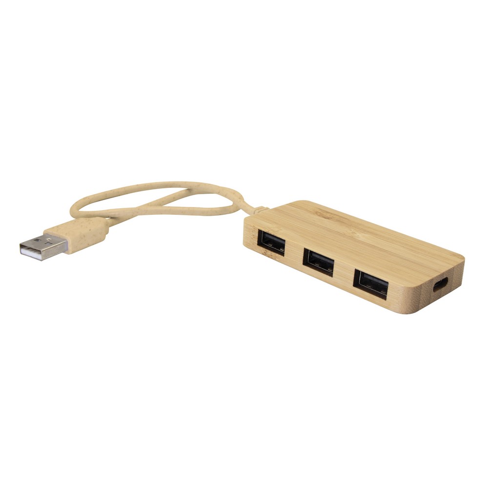 USB- und USB-C-Hub aus Bambus B'RIGHT | Kenzie in Holz