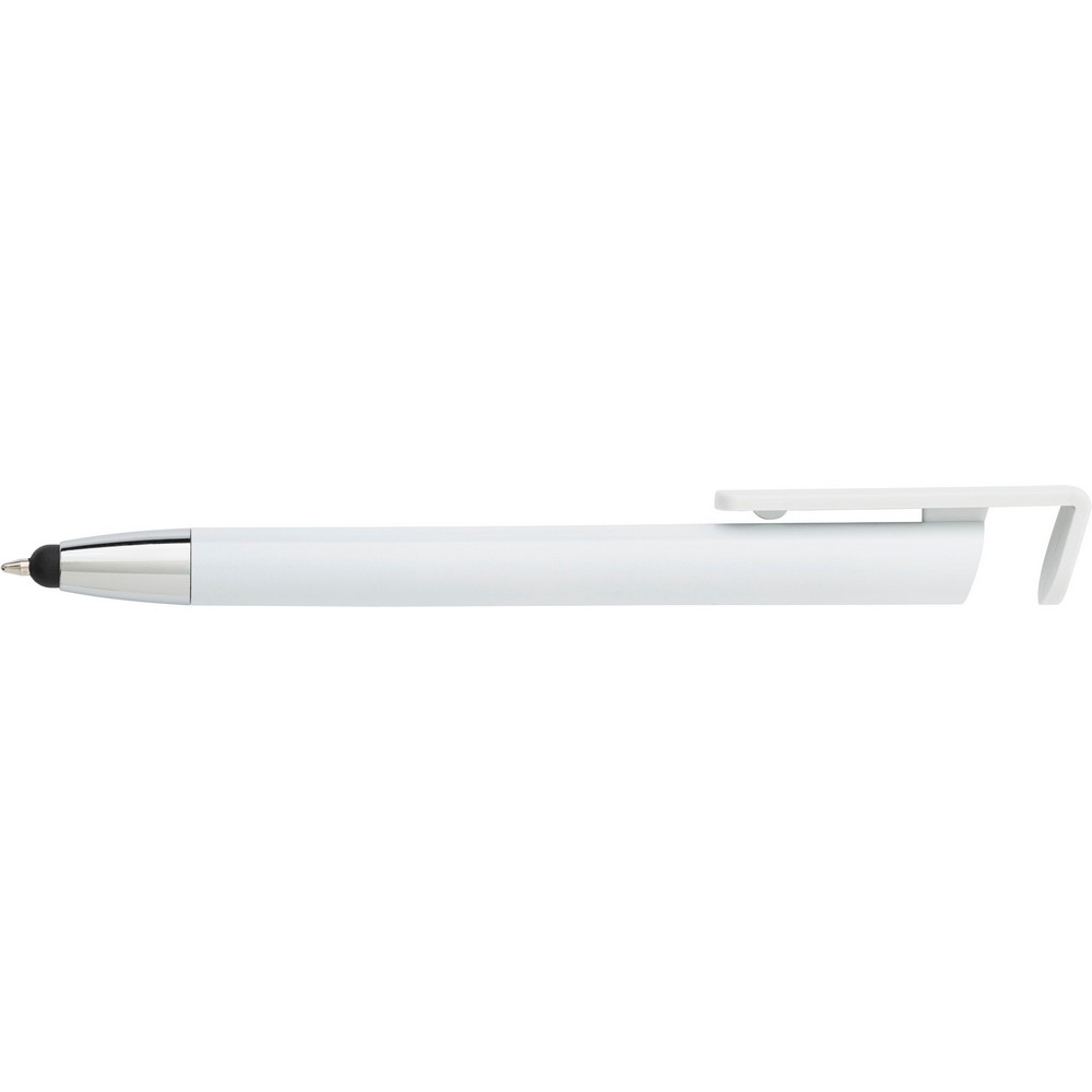 Kugelschreiber mit Touch-Pen, Telefonständer in Weiß