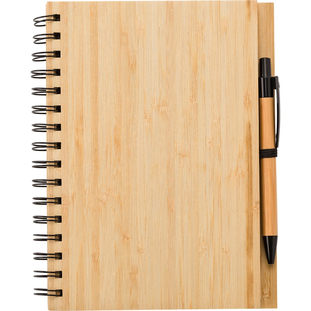 Bambus A5 Notizbuch, Stift in Holz, Ansicht 3