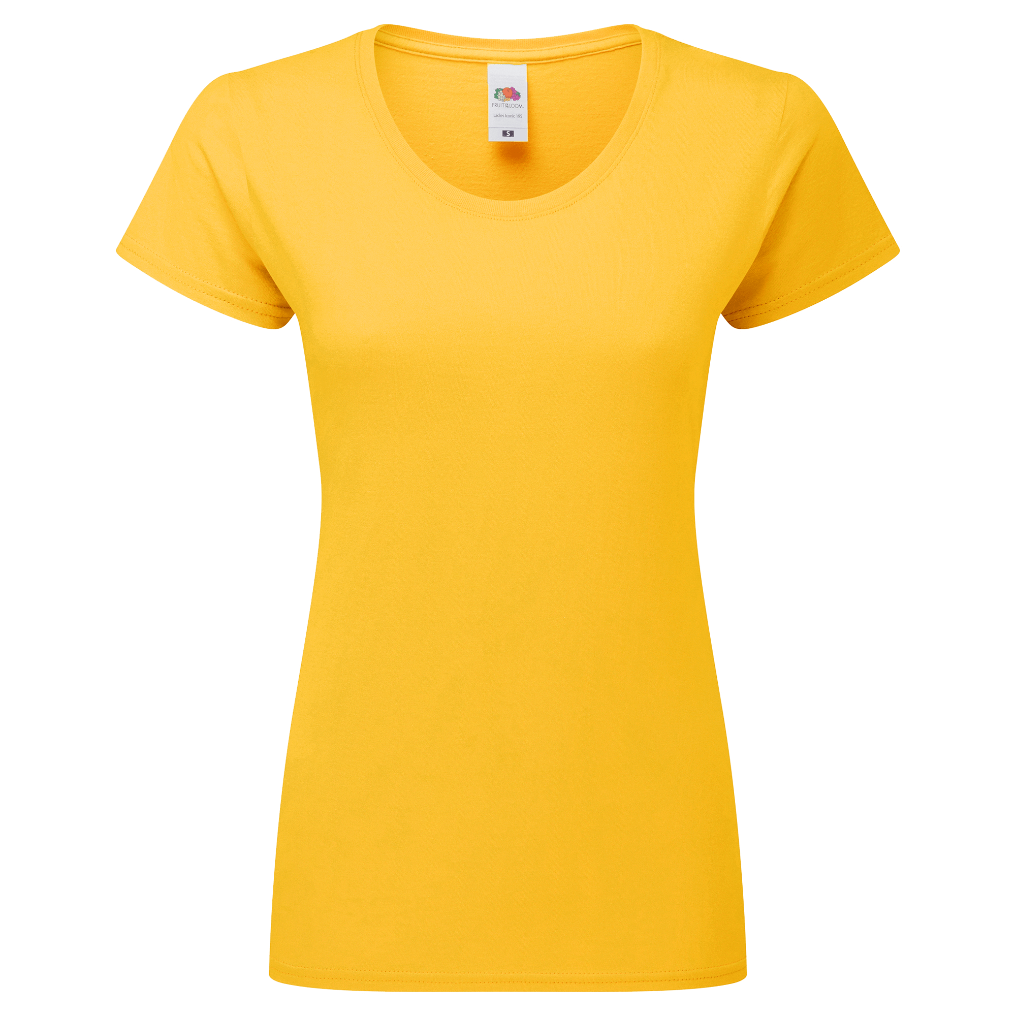 Fruit of the Loom Damen Iconic 195 T-Shirt in Sonnenblumengelb