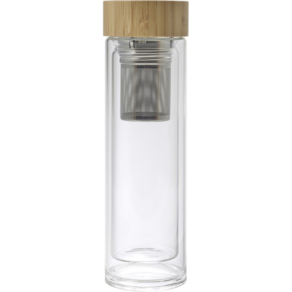 Thermosflasche aus Glas 420 ml mit Sieb zum Auffangen des Bodensatzes in Hellbraun, Ansicht 8