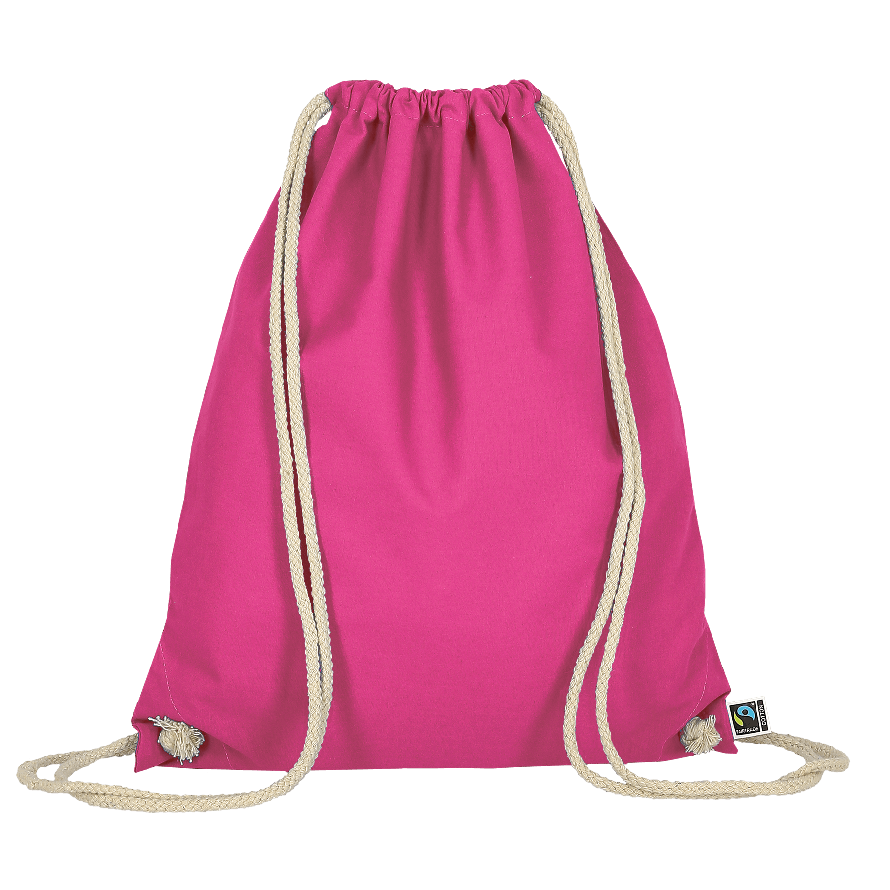 Turnbeutel aus Fairtrade-zertifizierter Baumwolle in Pink