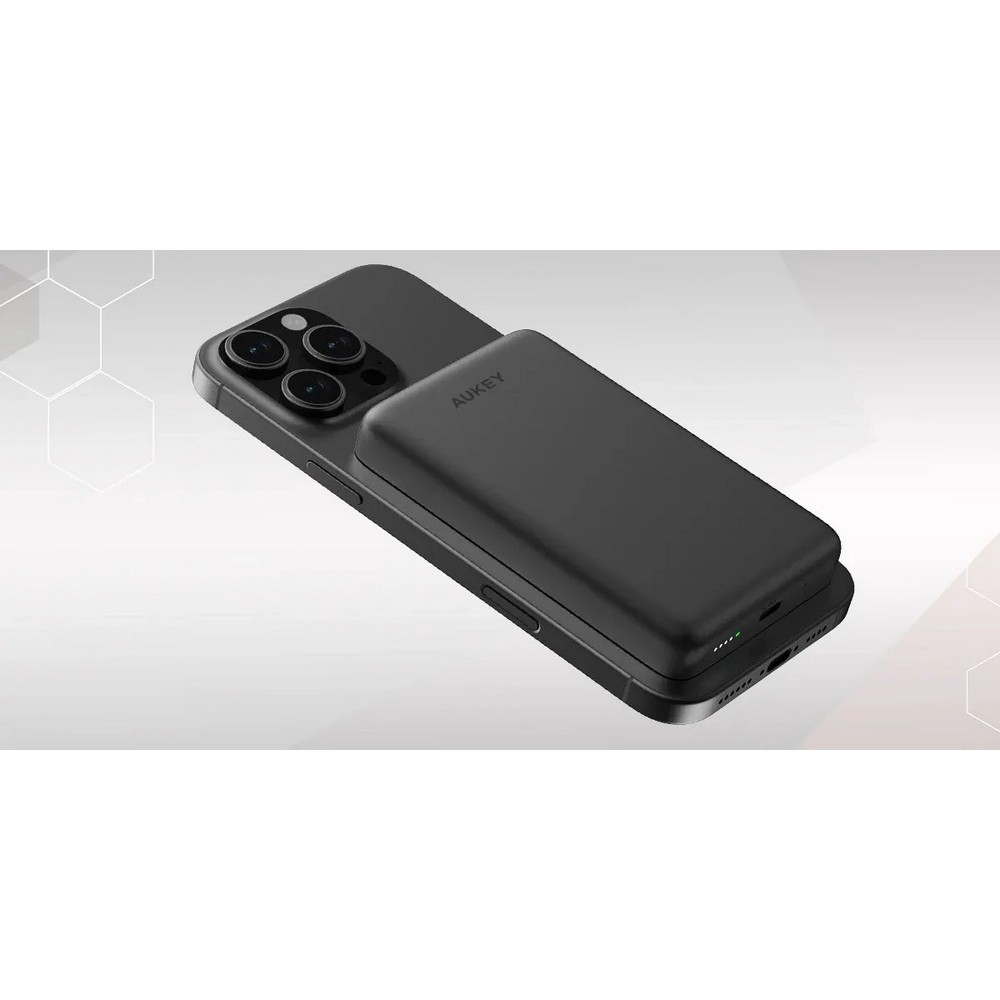 Magnetische kabellose Powerbank 10000 mAh, Aukey in Schwarz, Ansicht 11