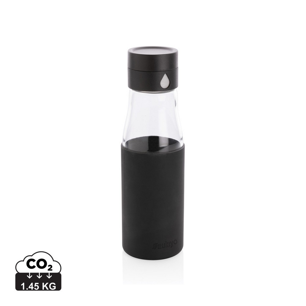 650 ml Ukiyo-Glasflasche, Überwachung der Menge des getrunkenen Wassers in Schwarz, Ansicht 10