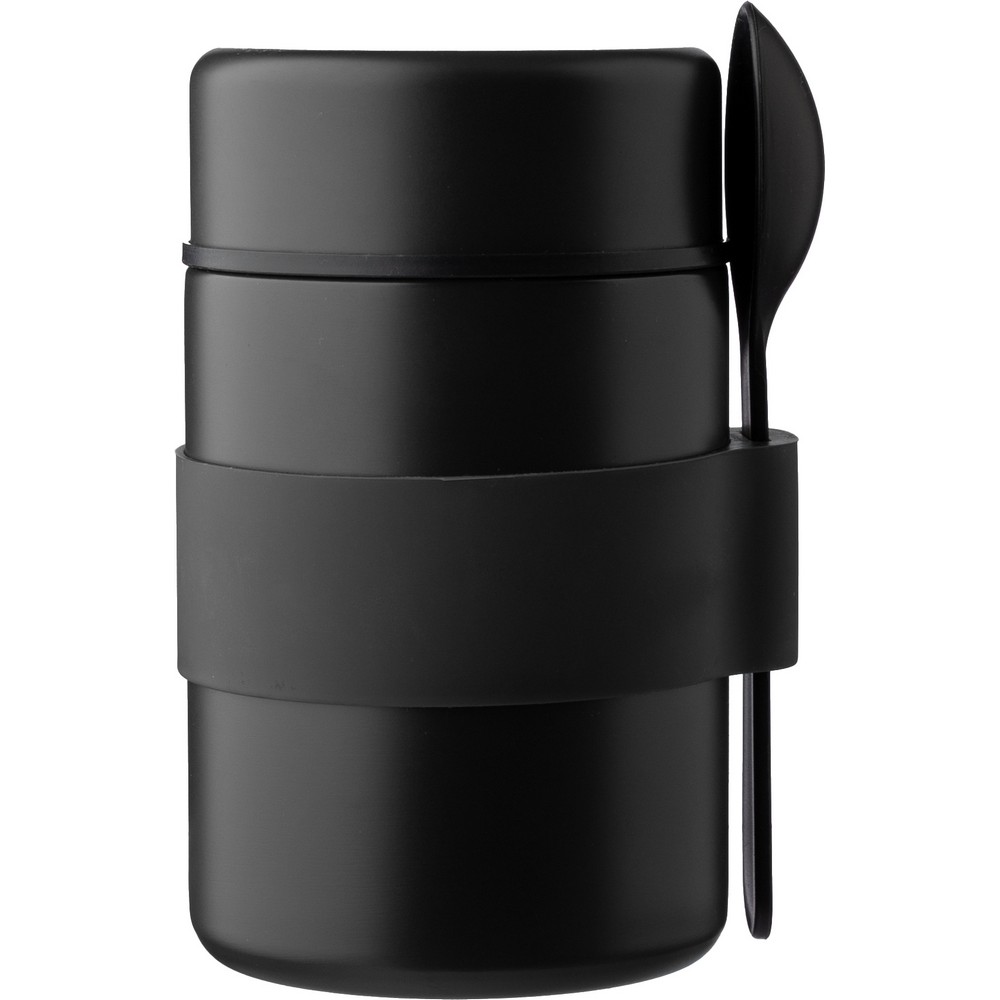 Lebensmittelbehälter 460 ml mit Löffel in Schwarz