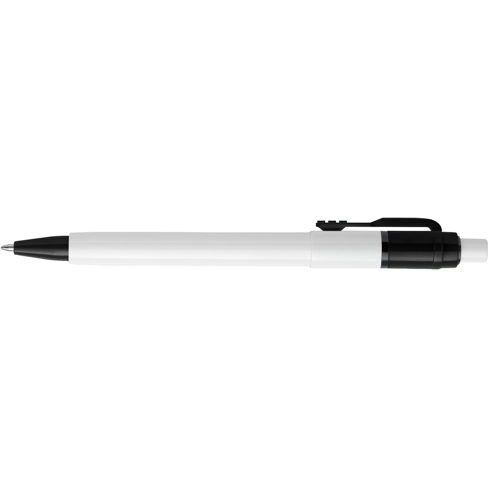 Kugelschreiber Stilolinea Baron mit weißer Spitze und farbigem Clip in Schwarz, Ansicht 2