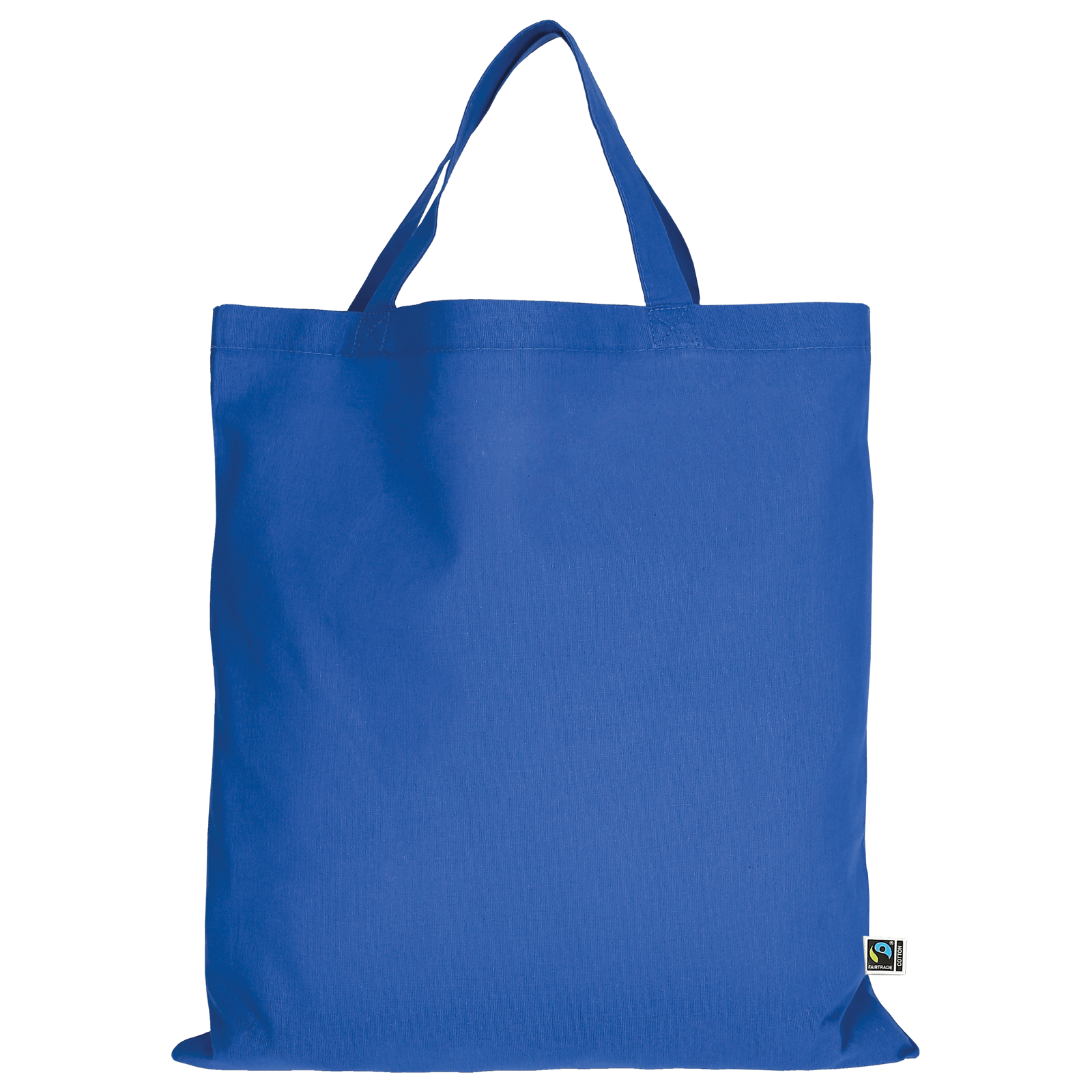 Tasche aus Fairtrade-zertifizierter Baumwolle mit zwei kurzen Henkeln in Royalblau