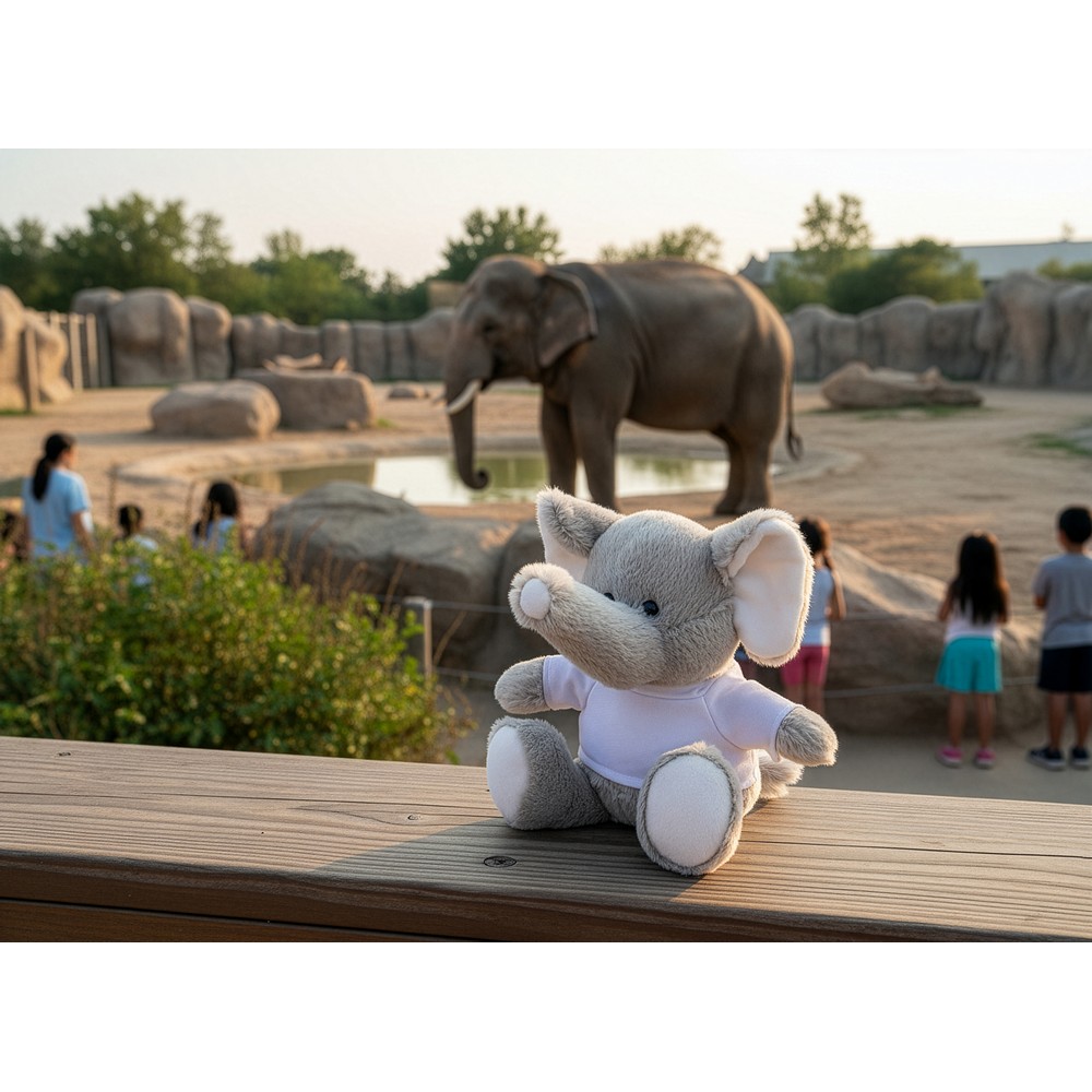 Elefant mit T-Shirt | Samson in Grau, Ansicht 2