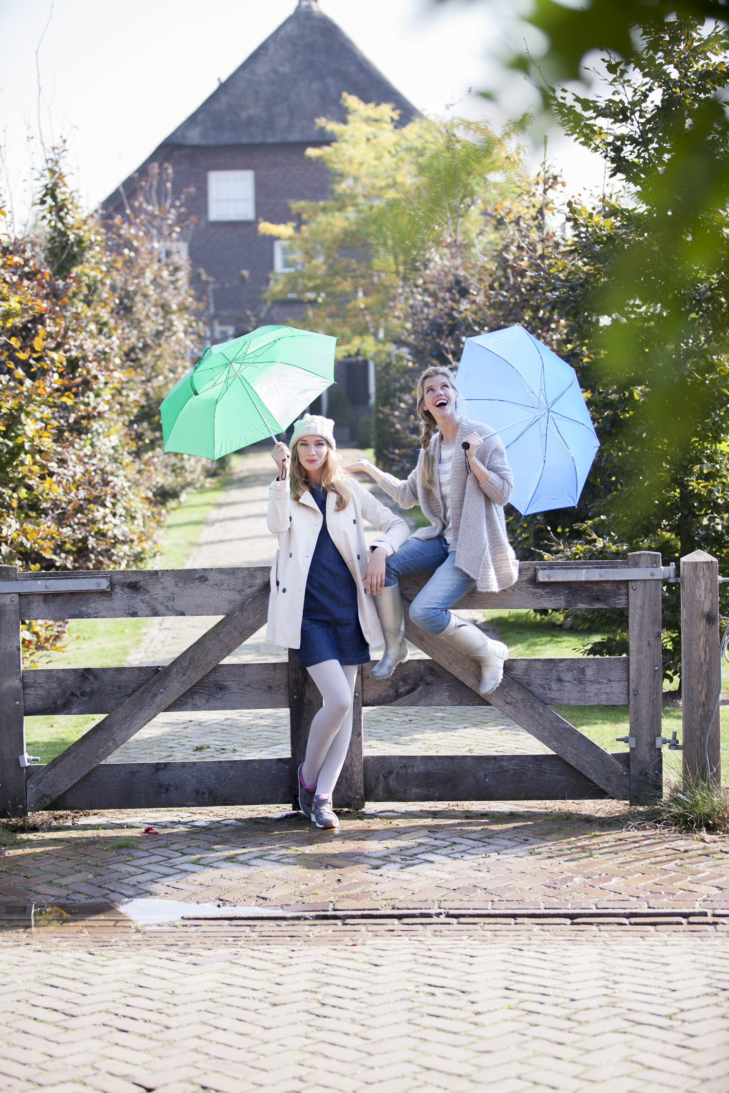 Regenschirm, manuell, faltbar in Himmelblau, Ansicht 2