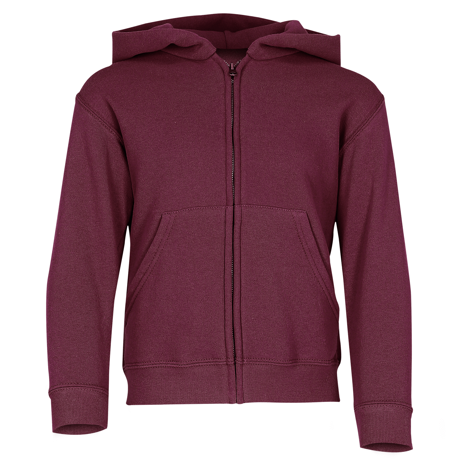 Fruit of the Loom Kinder Classic Hooded Sweat Jacket in Burgund
