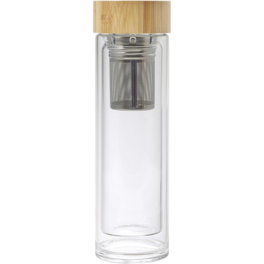 Thermosflasche aus Glas 420 ml mit Sieb zum Auffangen des Bodensatzes in Hellbraun, Ansicht 9