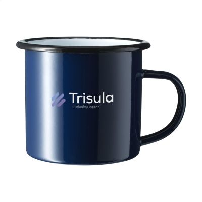 Retro Emaille Tasse 350 ml mit Logo